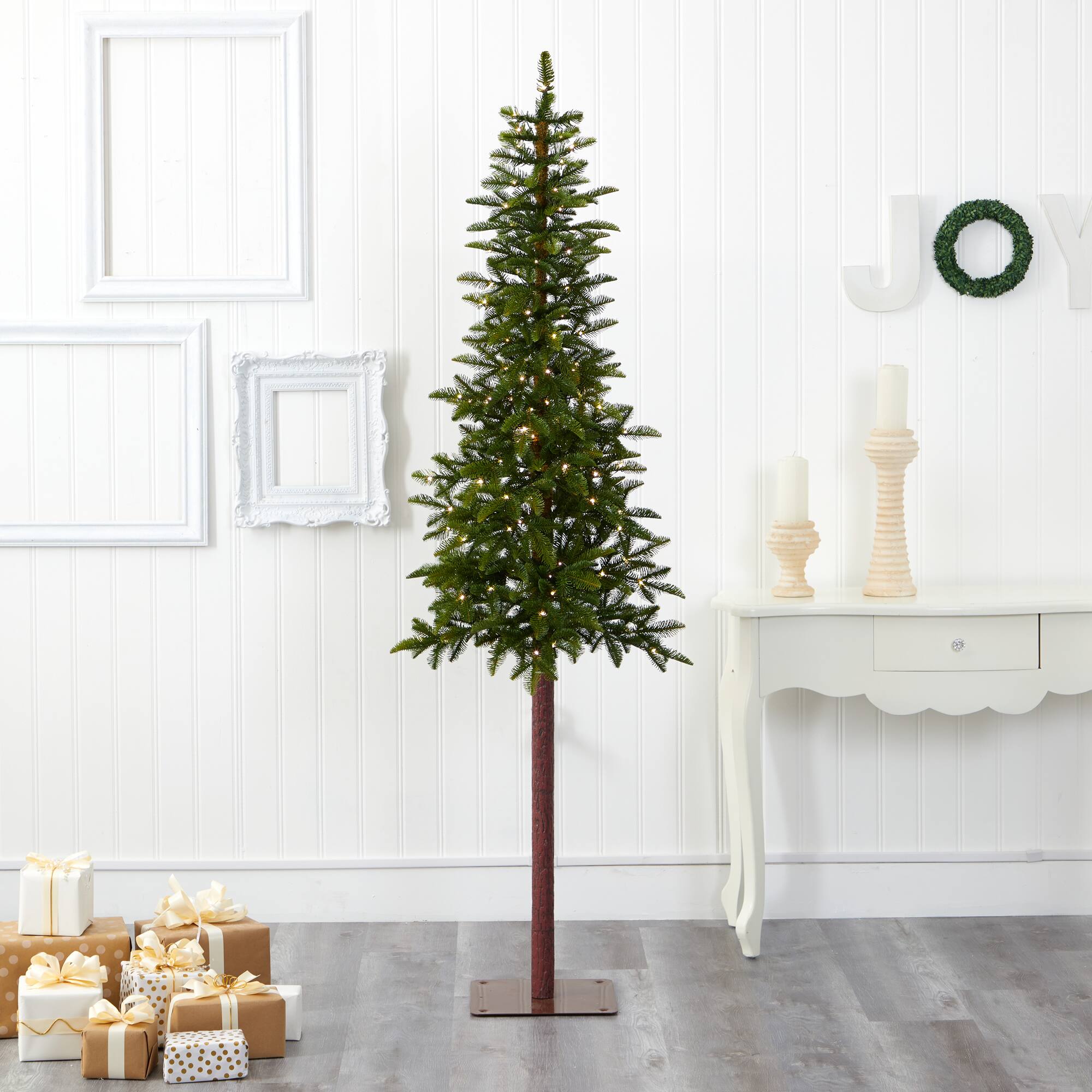 7ft. Pre-Lit Alaskan Alpine Artificial Christmas Tree, Clear LED Lights